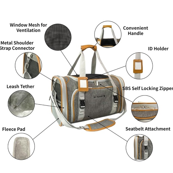 Mr. Peanut’s Platinum Series Double Expandable Pet Carrier NWT Pets up to 15 lb - Picture 4 of 14